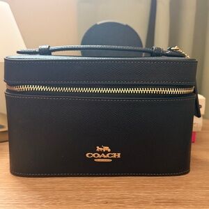 Coach Black Leather Box Bag with Gold Details